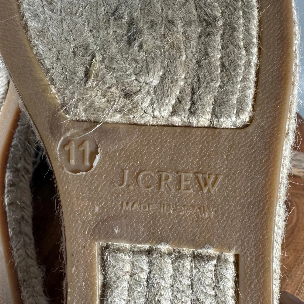 J.Crew Womens 11 Navy Blue Suede Espadrille Slide Sandals Made in Spain Flat